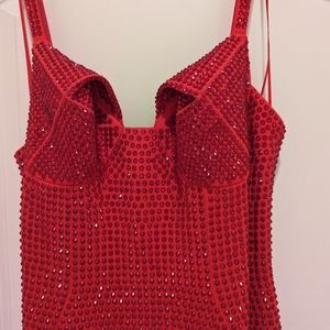 Area crystal embellished gown